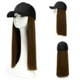 thumbnail image 2 of Perruque Casquette de Baseball Cheveux Raides Coiffure Chapeau Réglable Attaché Cheveux Longs, 2 of 3