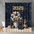 thumbnail image 2 of Happy New Year Scottish Terrier Welcome 2025 Balloon Firework Party Shower Curtain Scottie Dog Lover Gifts Waterproof Bathroom Bathtub Curtain - 01014, 2 of 5