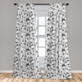 thumbnail image 5 of Ambesonne Black and White Curtains, Petal Spring Dots, Pair of 28"x63", Black White, 5 of 5