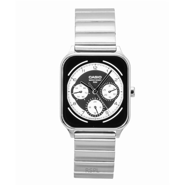 Casio Reloj Estándar Analógico de Acero Inoxidable con Esfera Blanca y Negra de Cuarzo MTP-M307D-1BV para Hombre