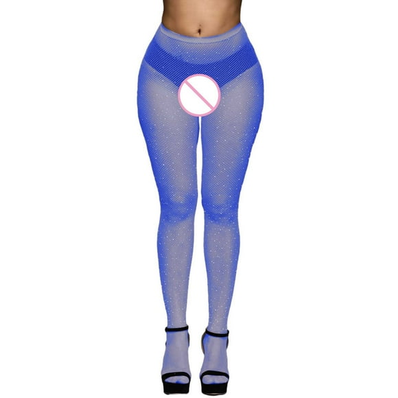 FhsagQ Socks Women's Socks Sleep Women Sexy Net Stockings with Diamond Net Stockings Sexy Fishnet Stockings Pantyhose Women Socks Small Chest Push Up Womens Socks Fish Net Blue One Size