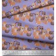 thumbnail image 2 of Soimoi Tissu Georgette Poly Bleu Rayé & Imprimé Chien au Mètre 42 Pouces de Large, 2 of 5
