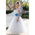 thumbnail image 3 of Ekidsbridal Ivory V-Back Lace Edge Junior Flower Girl Dress Wedding Tulle Junior Pageant Gown for Toddlers 183T 4, 3 of 5