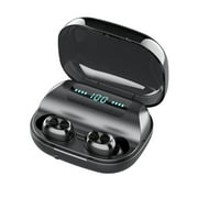Wireless Earbuds, Bluetooth 5.0 Wireless Earbuds, Noise-canceling Earphones with Strong Battery Life, Waterproof Wireless Headphones with Power Bank & LED Display, Built-in Microphone, Black, H0036