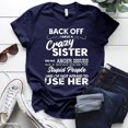 thumbnail image 5 of Camisetas con estampado "I Have A Crazy Sister" para mujer, ropa informal de manga corta, cuello redondo, Verano, 5 of 5
