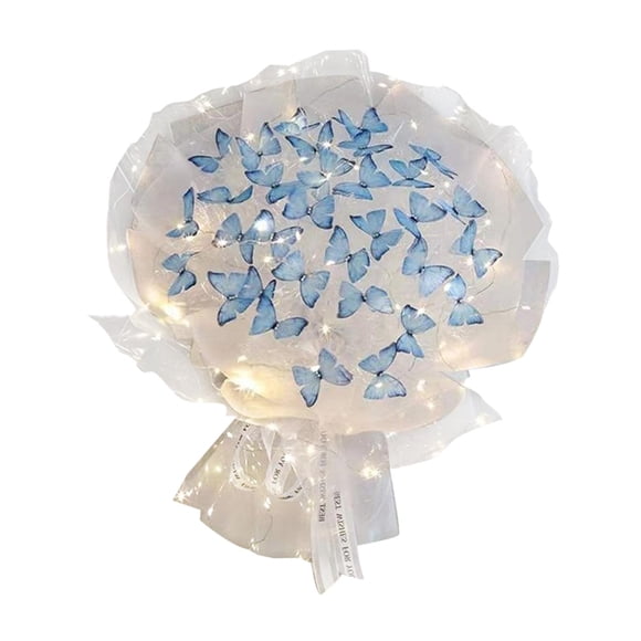 Ramo de Mariposas BLESIY Material para Hacer Flores Juego de Fabricación de Flores Decorativas 33 Mariposas