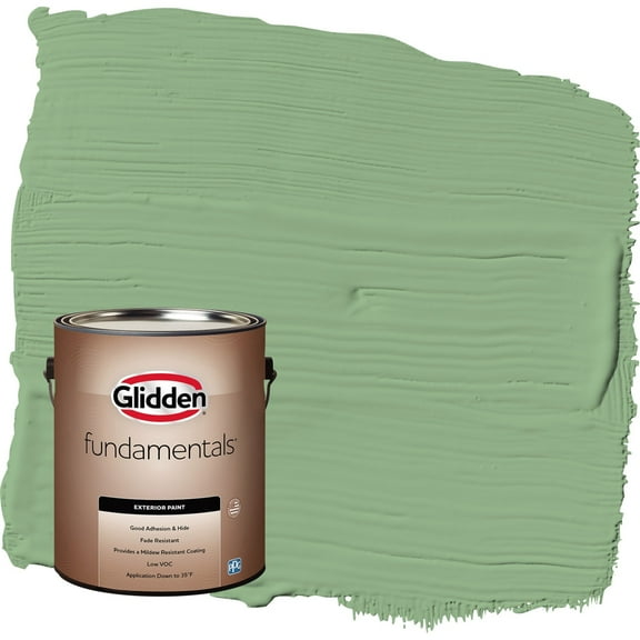 Glidden Fundamentals Pear Cactus / Green Satin Exterior Paint, 1 Gallon