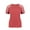 Brick Red, variant on Women's V Neck Lace Short Sleeve Shirts Tops Waffle Knit Loose Casual Tee Blouse (Brick Red, L)
