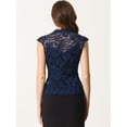 thumbnail image 3 of Cárdigan de Encaje sin Mangas Allegra K Blusa elegante sin mangas Azul oscuro L, 3 of 6