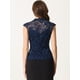 thumbnail image 3 of Cárdigan de Encaje sin Mangas Allegra K Blusa elegante sin mangas Azul oscuro L, 3 of 6