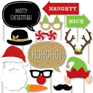 Merry Christmas Family Photo Booth Frame Glasses Prop Christmas Decoration  For Home Selfie Photobooth Xmas gift