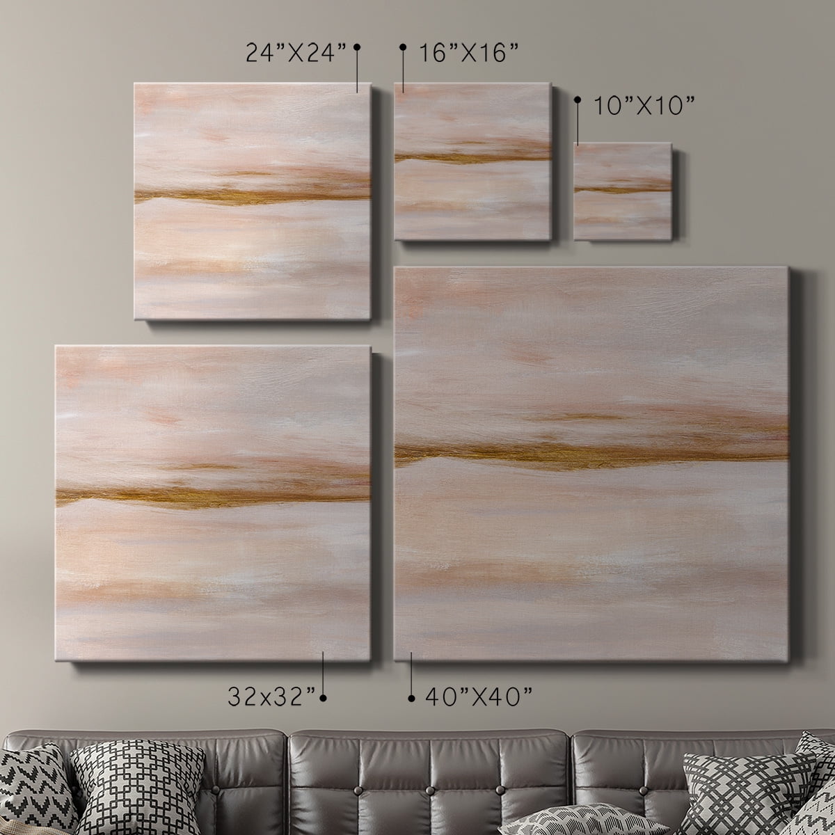 Wexford Home Golden Horizon I-Premium Gallery Wrapped Canvas, 32" x 32" - Ready to Hang