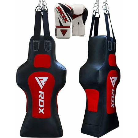 RDX Heavy Punching Torso Filled Punch Bag Dummy Boxing Gloves Chains Set - 0