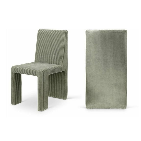 Meridian Furniture Benson Green Microsuede Corduroy Dining Chair (Set of 2)