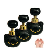 BingTong Cute Cat Paw Foam Soap Dispenser, Cat Pawprint Soap, Cats Soaps Dispenser Creates Paw-Shaped Bubbles, Foaming Hand Dispensers, Black Foaming Pump Bottle For Cat Lovers 3pcs