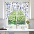 thumbnail image 5 of Alishomtll Modern Blue Floral Watercolor Rod Pocket Light Filtering Kitchen Valances Curtains, 60 x 36 in (2 Panels), 5 of 8