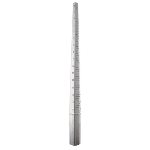 The Beadsmith Aluminum Ring Stick – Sizer with Handle – Grooved & Marked Quarter Increments in U.S. Standard Sizes: 2-15 – Tool for Enlarging, Forming and Shaping Rings
