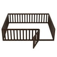 thumbnail image 5 of Bellemave Queen Size Floor Bed with Fence and Door, Wood Montessori Bed Frame, Floor Bed Frame, Slats Not Included  (Queen,Walnut), 5 of 13