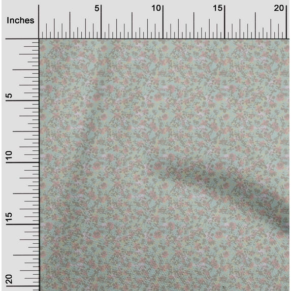 oneOone Georgette Viscose Light Lavender Blue Fabric Florals Craft Projects Decor Fabric Printed By The Yard 42 Inch Wide-VHY