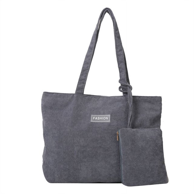 Bolso Mano Pana para Mujer Bolso Hombro Invierno Con Monedero Bolso Hobo (gris Oscuro)