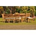 thumbnail image 3 of Teak Dining Set: 8 Seater 9 Pc: 94" Rectangle Table & 8 Stacking Arbor Armless Chairs Outdoor Patio Grade-A Teak Wood WholesaleTeak #WMDSAB13, 3 of 5