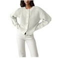 thumbnail image 1 of LOVZFMLL Cardigan pour Femmes Mode Cardigan Décontracté à Manches Longues Uni pour Dames à Boutons Chandail Blouse, 1 of 4