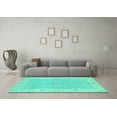 thumbnail image 3 of Ahgly Company Machine Washable Indoor Rectangle Oriental Turquoise Blue Traditional Area Rugs, 2' x 3', 3 of 4