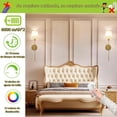 thumbnail image 2 of Apliques de pared recargables (2 Piezas, 6000mAh c/u), 15 Colores, 10 Niveles Brillo. Lamparas de pared inalámbricas con control remoto, perfectas como lámparas de pared interior de casas., 2 of 9