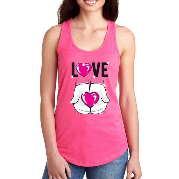 Love With Gloves Art Racerback Tank Women -Image by Shutterstock, Female Large