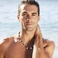 thumbnail image 4 of DESIGNICE Surfer Necklace for Men Puka Shell Necklace Men Sea Shell Necklace Clam Chip Choker Hawaiian Beach Shell Bead Necklace Classic 14.0 Inches, 4 of 4