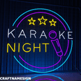 thumbnail image 2 of Craftnamesign Karaoke Night Led Sign, Karaoke Open Wall Decor, Karaoke Room Wall Art, 2 of 4