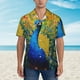 thumbnail image 2 of Balery Peacocks Camisas hawaianas de manga corta para hombre, camisas playeras de corte holgado, camisas de vacaciones con botones,Medium, 2 of 7