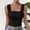 Black, variant on DuoJiaJ Womens Y2K Crop Top, Square Neck Sleeveless Solid Color Vest Black L