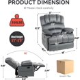 LUXLEN Large Manual Recliner Chair,Soft Fabric Push Back Recliner with