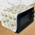 thumbnail image 1 of Hello Microwave Oven Cover, Hand Drawn Like Calligraphy and Horse Portraits with Colorful Flower Motifs, Water Resistant Organizer with Pockets Kitchen, 36" x 12", Eggshell Multicolor, by Ambesonne, 1 of 4