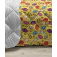 thumbnail image 3 of Easter Down Alternative Comforter, Cheerful Holiday Season Theme Orange with Cartoon Daisies and Circles, Microfiber Quilt for All Season, 5 Sizes, Yellow Orange Green, by Ambesonne, 3 of 3