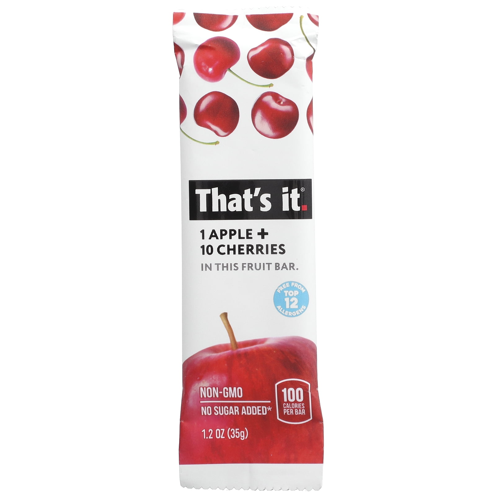 That's It, Fruit Bar Apple + Cherry, 12 Ct