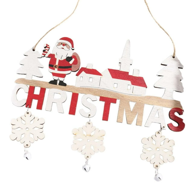 Placa colgante de madera para Navidad Gloria accesorio fotográfico con campanas para colgar en la puerta