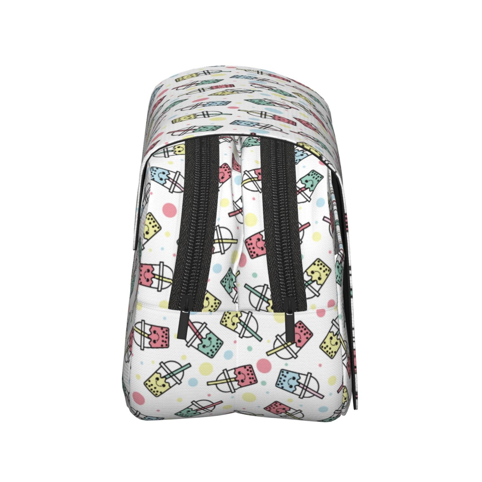 Rateoe Milk Tea2 Pattern Double Clamshell Pen Case, Storage Organizer with Two Zipper Compartments– Holds Up to 50 Pencils & Pens