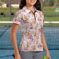 thumbnail image 3 of FUIALDOLG Cartoon Dinosaur Patterns Womens Golf Shirt for Tennis Outdoor, Quick Dry Polyester Golf Polo Tops Fashion Breathable Polo Shirts, 3 of 10