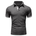 thumbnail image 2 of LRGSHF Men's Polo Shirts Short Sleeve Basic Casual Summer Fitted Pullover Breathable Lightweight Solid 3-Button Short Sleeve Golf Shirt, 2 of 4