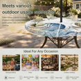thumbnail image 6 of Round Outdoor Tablecloth with Umbrella Hole and Zipper, Navy Blue Shell Coastal Tablecloth with Elastic Waterproof, Starfish Coral Summer Ocean Nautical Patio Table Covers for 31" - 35" Pool Tables, 6 of 9