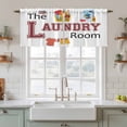 thumbnail image 2 of Laundry Room Tier Curtains, Cartoon Washday Washing Machine Clothes Light Filtering Kitchen Curtains, 2Pcs Rod Pocket Half Window Treatments Panels for Sink Cafe Cabinet Camper 27.5x24 Inches, 2 of 9