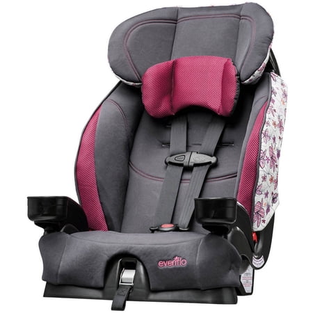 Evenflo Chase Select Harness Booster Car Seat, Coral Floral