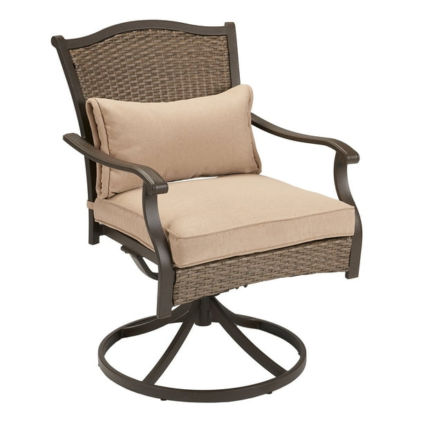 Better Homes Gardens Providence 2 Piece Patio Wicker Swivel Dining Chair Set Com Better Homes Gardens Providence 2, High Back Wicker Swivel Rocker Patio Chairs