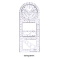 thumbnail image 3 of Inteprter Plantilla de dibujo geométrico, peso ligero, cabe fácilmente en estuche para lápices, regla geométrica multifuncional Recortadores de papel Color transparente, 3 of 6