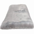 thumbnail image 6 of Solid Gray Ultra‑Soft Long‑Hair Faux Fur Shaggy Area Rug, Cozy Non‑Slip Decorative Floor Carpet for Bedroom Living Room Indoor Home Use-Light gray19.5"W x 19.5"L, 6 of 6