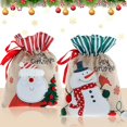 thumbnail image 2 of 2pcs Gift Bag Gift Pouch With Drawstring, Reusable Fabric Pouch Portable Drawstring Gift Bags For Xmas Decor, Candy Shis Christmas, 2 of 3