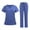 blue, variant on Scrubs Set for Women, Modern V-Neck Scrub Top & Jogger Scrub Pants with Multi Pockets Professionals Soft Stretch Athletic Nursing Uniform Workwear (Yellow)