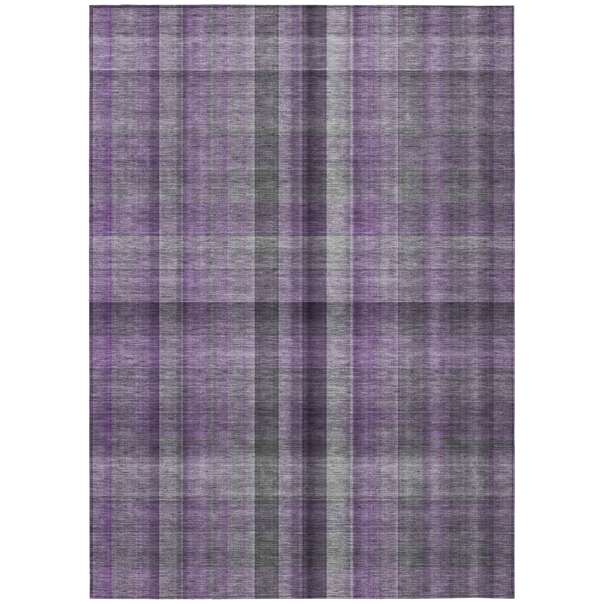 Addison Rugs Chantille Indoor/Outdoor Transitional Plaid Purple Washable Rectangle Rug, 2'6" x 3'10"